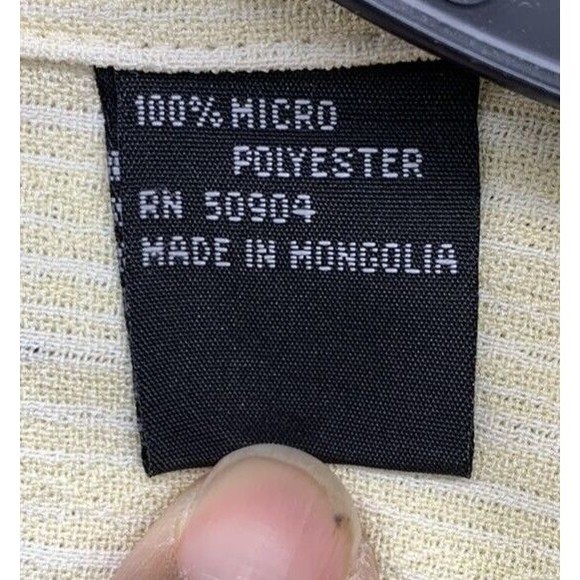 Pronti Button Down Shirt Men's Size XL Yellow Short Sleeve Embroidered Design - Picture 9 of 14